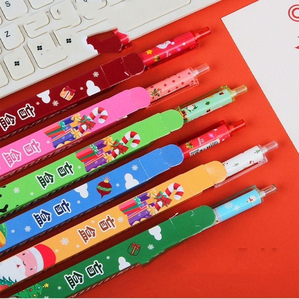 Quick Drying Christmas Blind Box Writing Supplies Press Black Ink Gel Pen Gel Pen Christmas Gifts