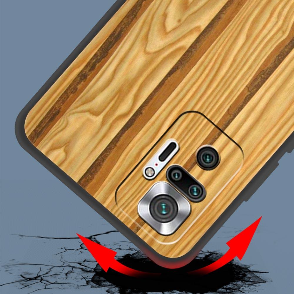 Luxury Vintage Wood Grain Pattern Phone Case Cover for Redmi 14C 10C Note 15 14 13 12 10 11 K40 Pro Plus 5G Soft TPU Shell Bags