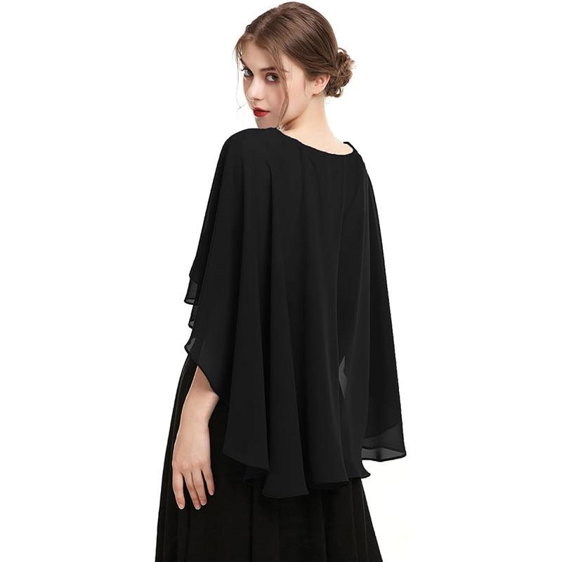 Women's Chiffon Shawl: Evening Dress Cover-Up, Wedding Cardigan, or Sun Protection Accessory