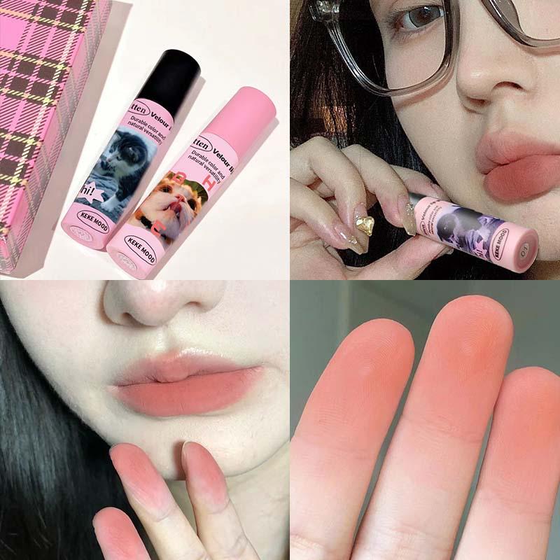 Kekemood Kate Land Meow Meow Matte Velvet Lip Cream - Non-Fading, Non-Stick Cup Lip Glaze