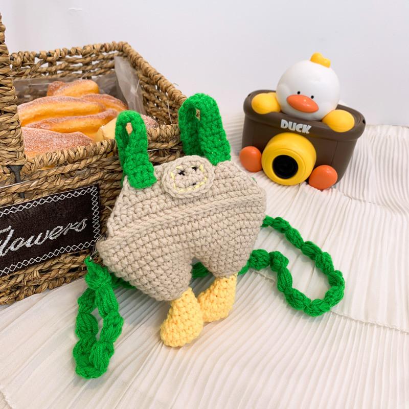 Trendy Ins Korean Style Children s Bag With Handwoven Knit Coin Purse Design For Kids