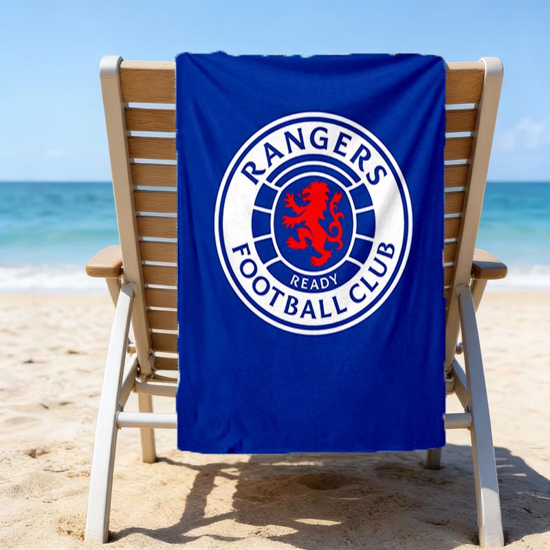 1pc Glasgow Rangers Beach Towel, Beach and Seaside Swimming Pool Equipment, Fashion Pattern, Rectangular, Travel Essentials