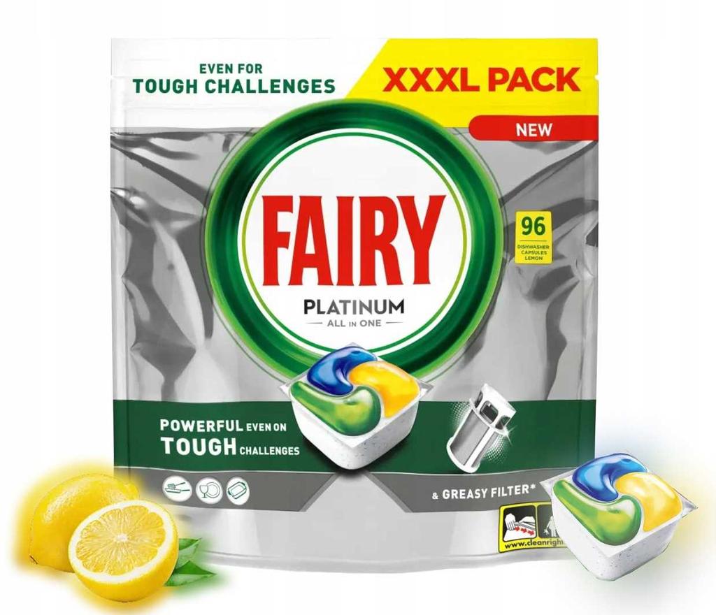 Fairy Kapsułki Do Zmywarki Platinum All In One Lemon 96 Szt.