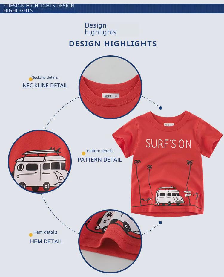 27KIDS Summer Fashion Short-Sleeve T-Shirts for Boys