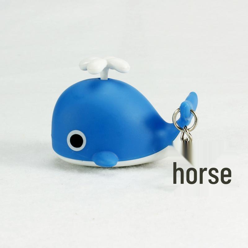 Whale LED Sound Keychain Mini Flashlight & Bag Pendant