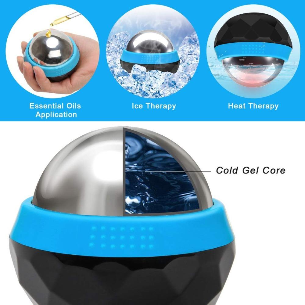 60MM Cryo Cold Roller Hot & Cold Compress Massage Roller Ball Body Therapy Foot Back Waist Hip Relaxer Ice Therapy Massager Tool