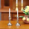 2Pcs Dollhouse Miniature Candlesticks Handheld Candlestick Holder Dollhouse