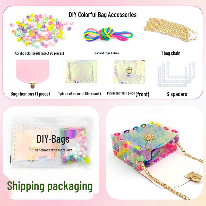 

Сделай сам Красочные акриловые бусины Ручная работа Сумка через плечо Аксессуары Цепочка