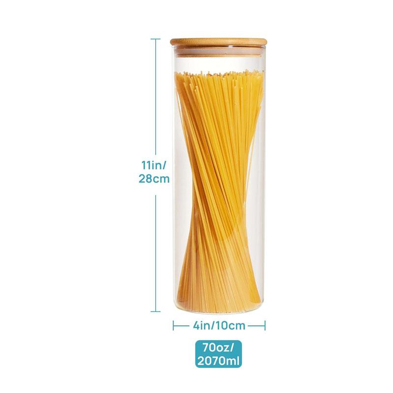 

Банки для хранения продуктов, контейнеры для продуктов с герметичными бамбуковыми деревянными крышками для макарон, орехов, муки, канистры для кухни, без BPA, 1 шт.