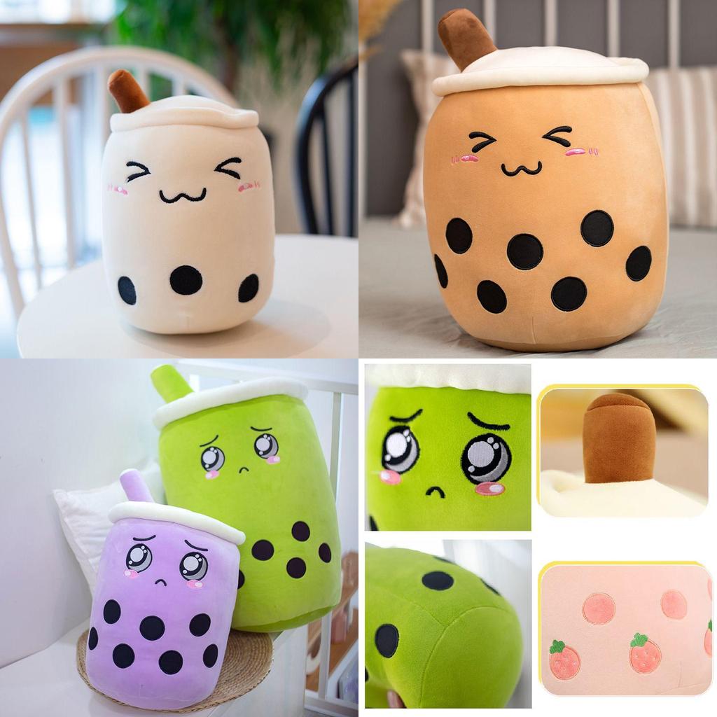 Entzückendes Bubble Tea Boba Tasse Plüschkissen für kuschelige Weichheit in 4 Größen