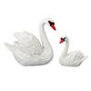 2pcs Small Swan Couple Figurines Resin Cake Topper Set Swan Decorations  Fairy Garden