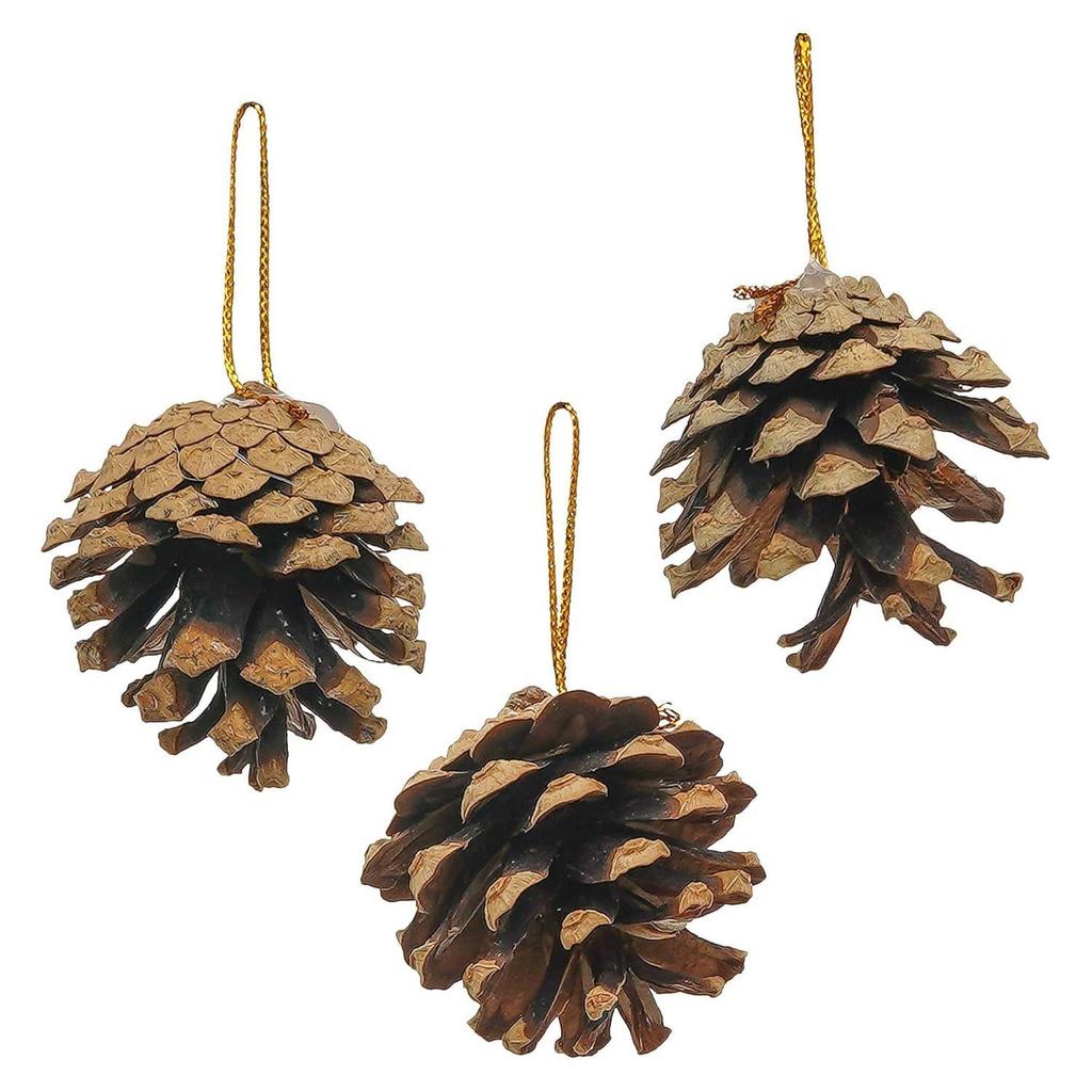 Natural Pine Cone for Christmas Tree Decoration (Pack of 6) | Christmas Ornaments Props | Christmas Decorations Items for Home Office