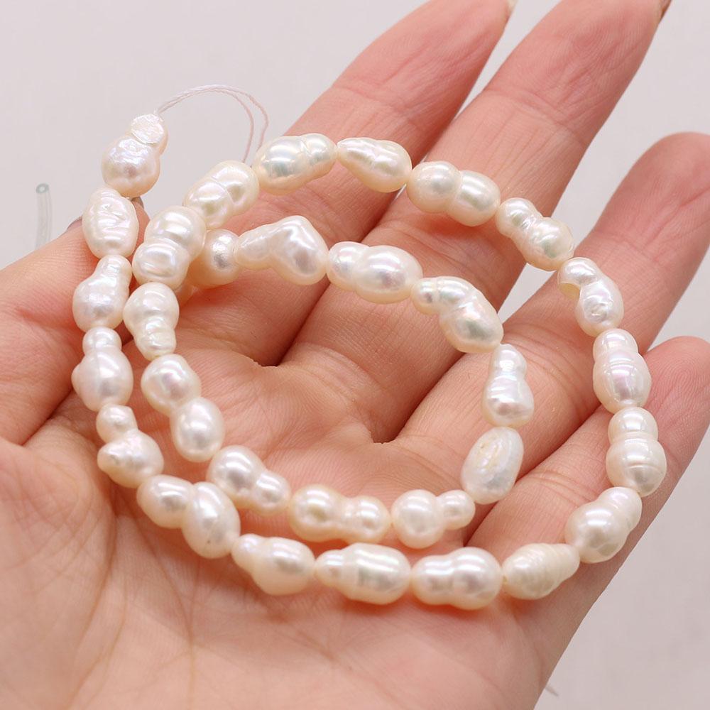 

1String, Gourd-shaped Natural Freshwater Pearls, 6×10-8×12mm White Pearl Beads for Jewelry Making DIY Crafts, Birthday Wedding Gifts, 36cm 1String/6×10-8×12mm-36cm белый
