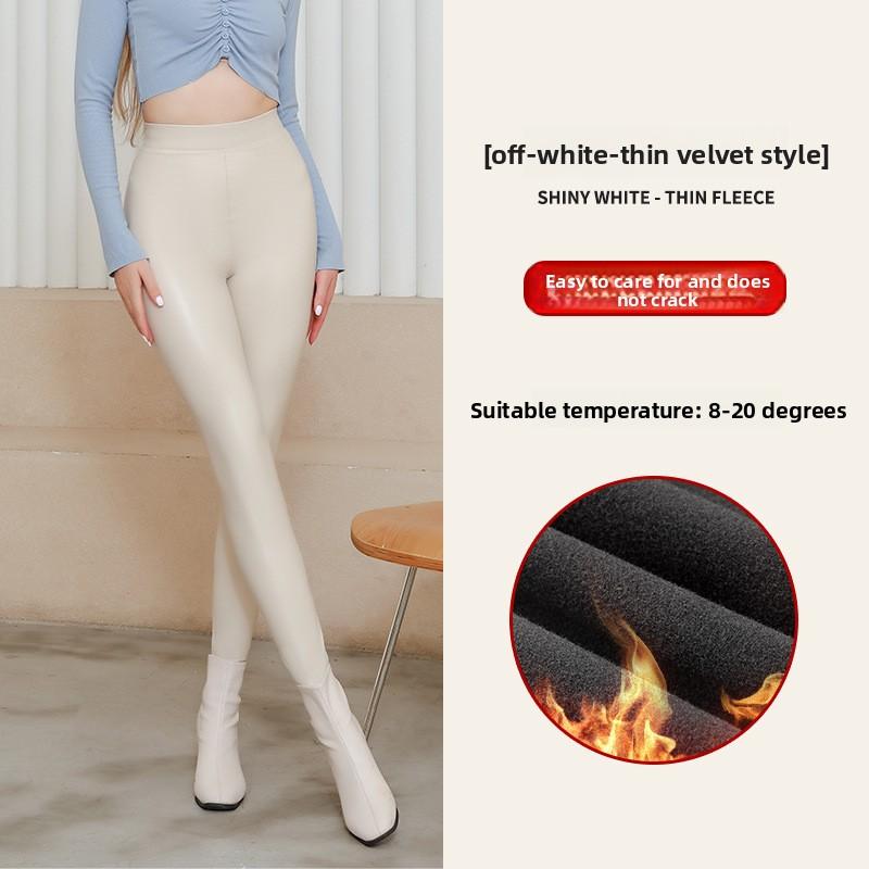 Autumn and Winter New PU Leather Pants Leggings Women's Pants Plus Size European and American Style High Waist Sexy Elastic