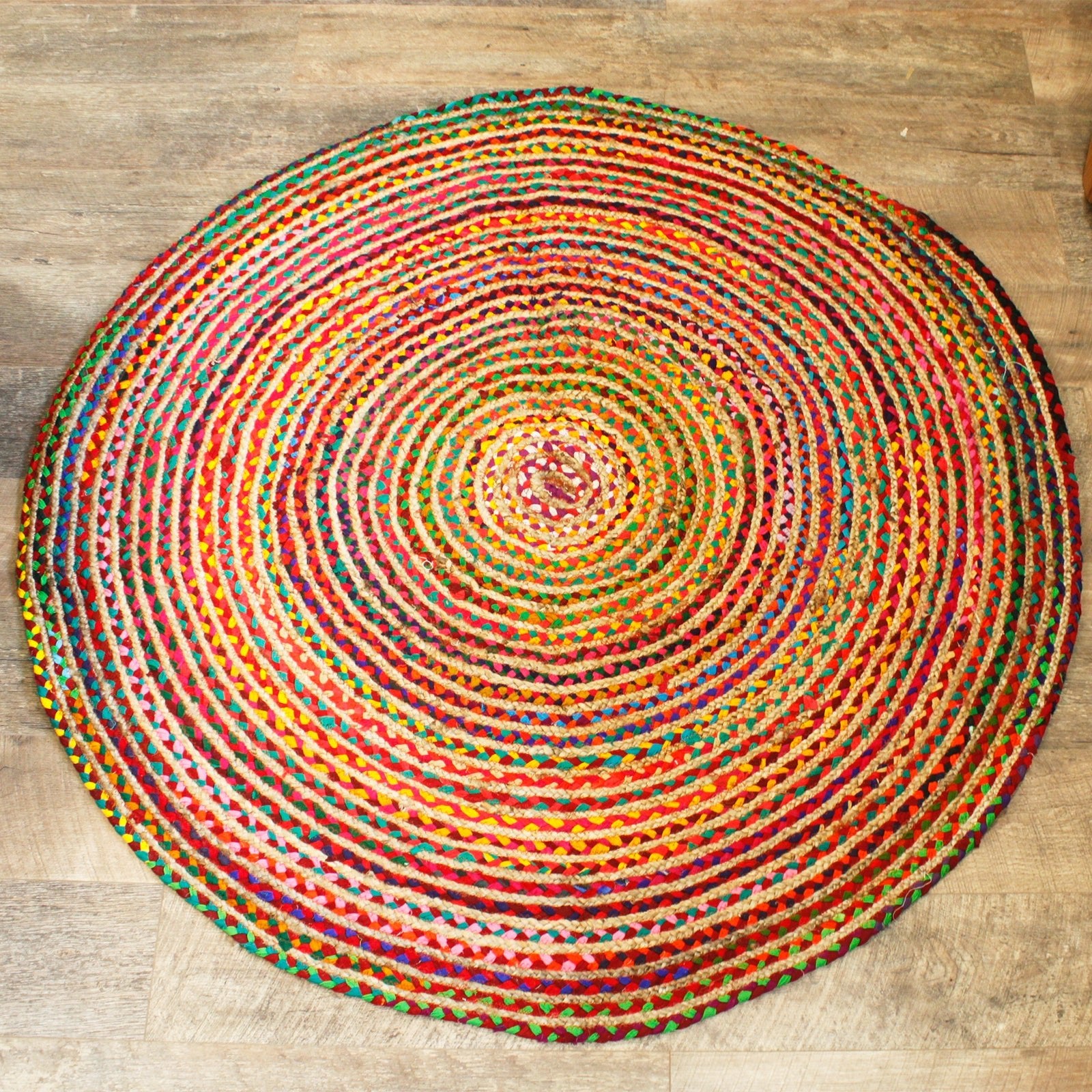 Shamtam Rond Jute En Gerecycled Katoen Vloerkleed 150 Cm