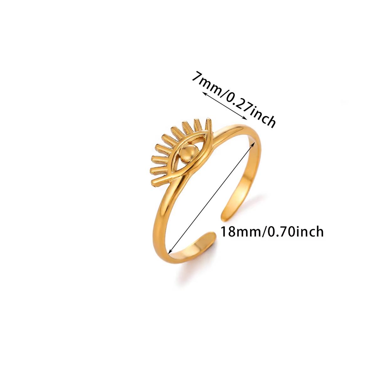 

Broad Surface Chunky Anillos For Women Men Punk Türkiye Eye Zirconcia Rings Gold Color Stainless Steel Waterproof Jewelry Gift resizable