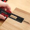 Woodworking Pocket Ruler Aluminum Alloy T-Type Scribing Square Layout Tool,  Accurate Slide Ruler Inch And Metric Measurements