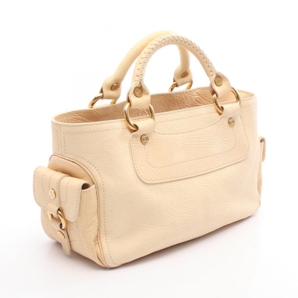 Used CELINE Boogie Bag Macadam Tote Bag Leather Beige Used Women