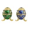 Zinc Alloy Material Egg Shaped Jewelry Box Inlaid Rhinestones Hinged Ring Holder  Gift Giving
