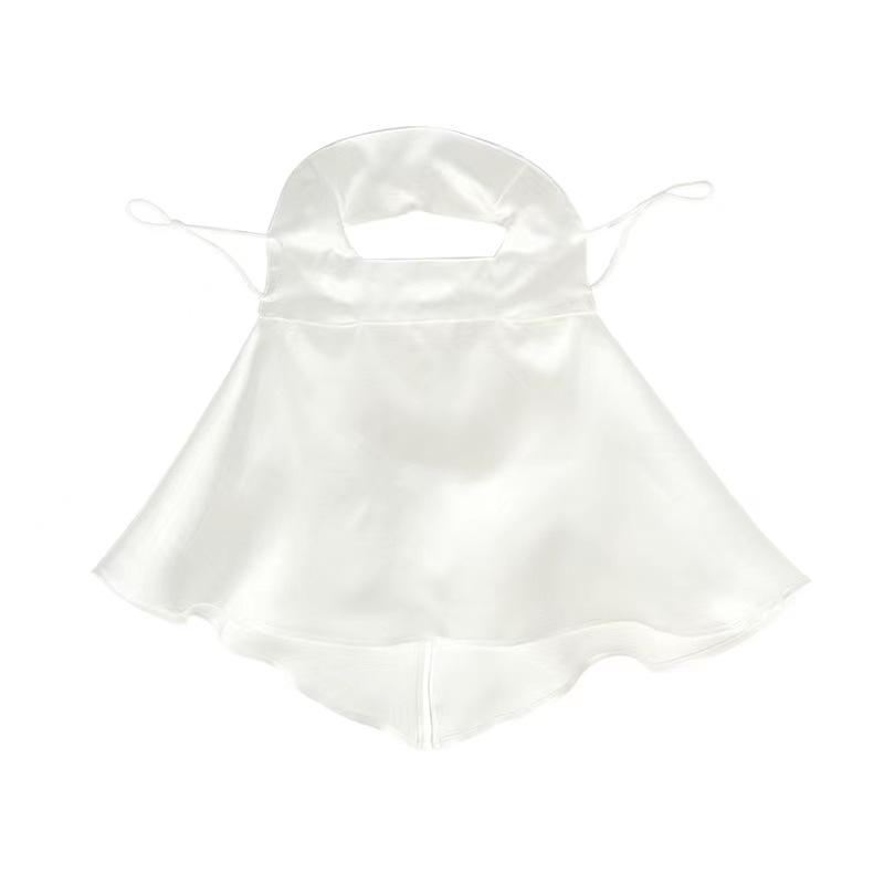 

Маска для лица из шелка тутового дерева с защитой от УФ-лучей и регулируемыми ушными петлями белый