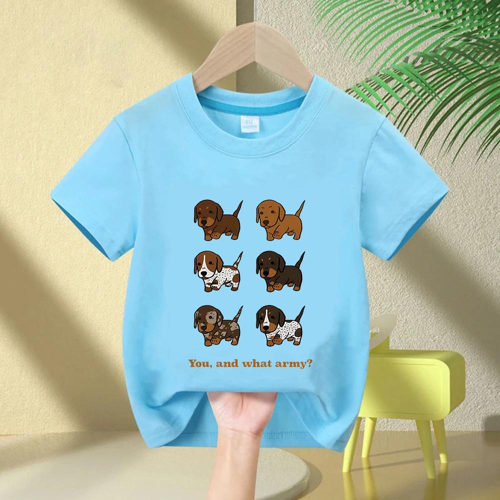 Dachshund Teckel Cute Dog Kids Tshirt Cute Printing Shirt Fashion TShirt for Casual Tops Short Sleeve