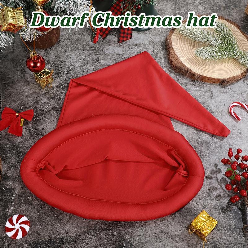 1PC Christmas Hat Fun Solid Color Holiday Surprises Comfortable Playful Polyester Stage Performances Dwarf Shaped Atmosphere