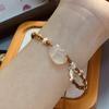 Handmade Cute Kitten White Chalcedony Rope Bracelet: Mori Style & Versatile Design