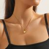 Gold Plated Toggle Chain Necklace with Mother of Pearl Pendant, Vintage Chunky Cable Chain for Women, Elegant Daily Jewelry