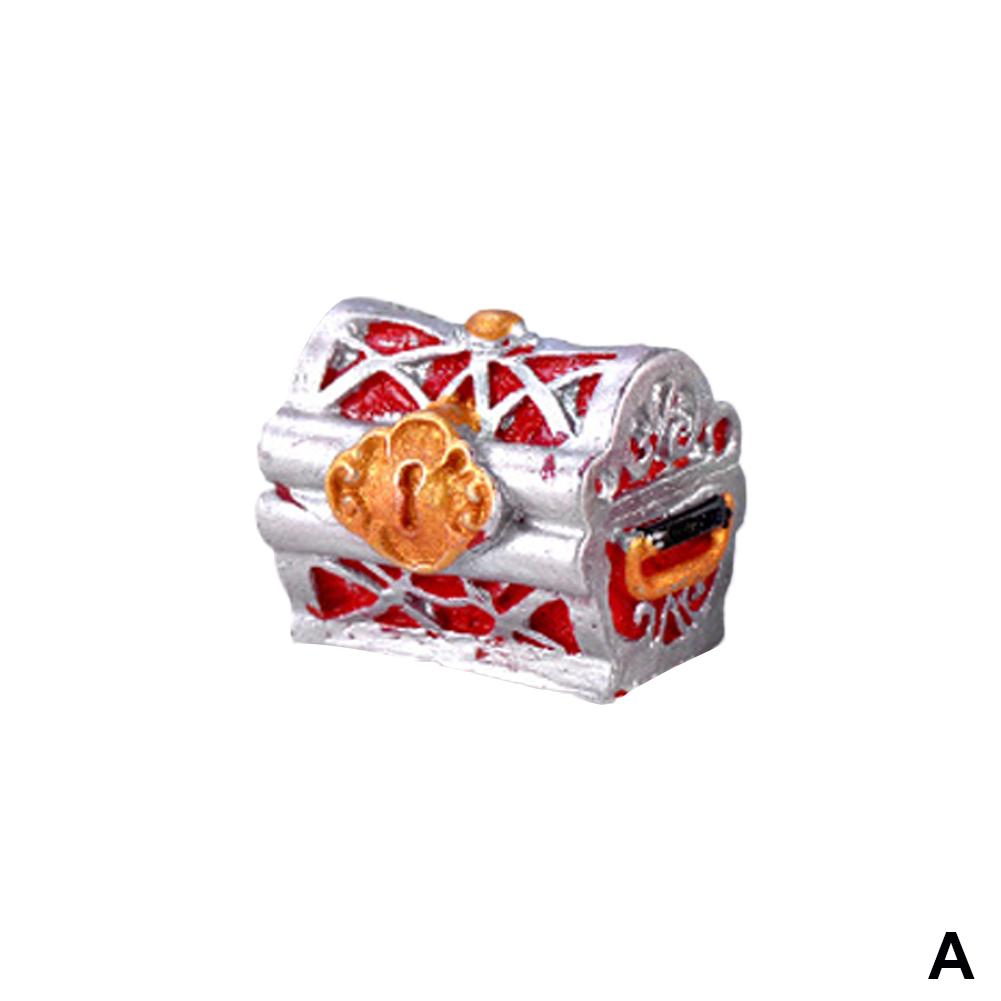 Treasure Chest Box Creative Fish Tank Aquarium Decoration Microlandscape Gold Color Coins Ornaments Resin Crafts