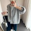 Gentle wind crew neck knitted cardigan autumn and winter new loose casual versatile and thin lazy wind sweater jacket