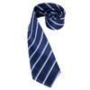 Hi-Tie Fashion Mens Blue Striped  Tie Chain Silk Necktie Handkerchief Cufflinks for Business Wedding