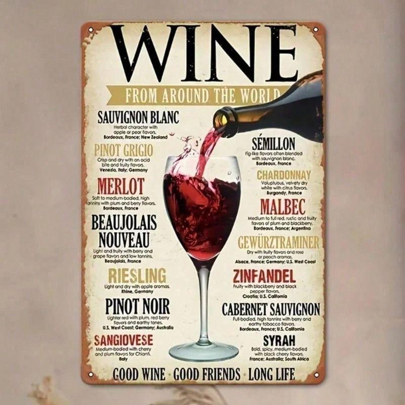 Metal Poster Wall Art Retro Wine Bar Decor