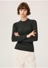 Women's Slim-Fit Round Neck Long-Sleeve Top - 100% Fine-Spun German Wool