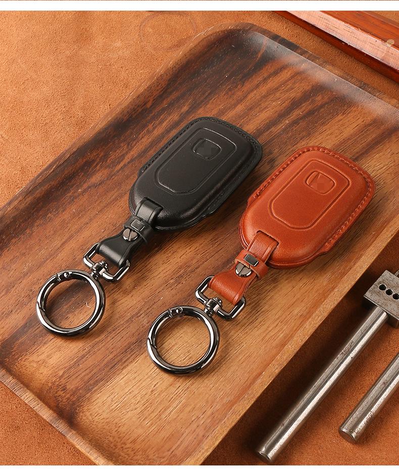 Genuine Leather Key Case for Honda Civic 11th Gen, Accord, Lingpai, Crown Road, CRV - Handmade Cowhide Key Bag