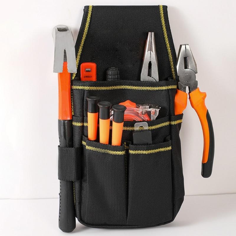 MultiFunctional Electrician Tool Belt Adjustable Waist Bag Heavy Duty Polyester Fabric With Multiple Utility Pockets