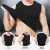 Men's Breathable Wide Shoulder Tank Top - Black & White Sleeveless Fitness Vest