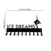 Ice Dreams Figure Skating Medal Hanger Rack - 14.5" with 10 Hooks: Metal Wall Art for Displaying Achievements