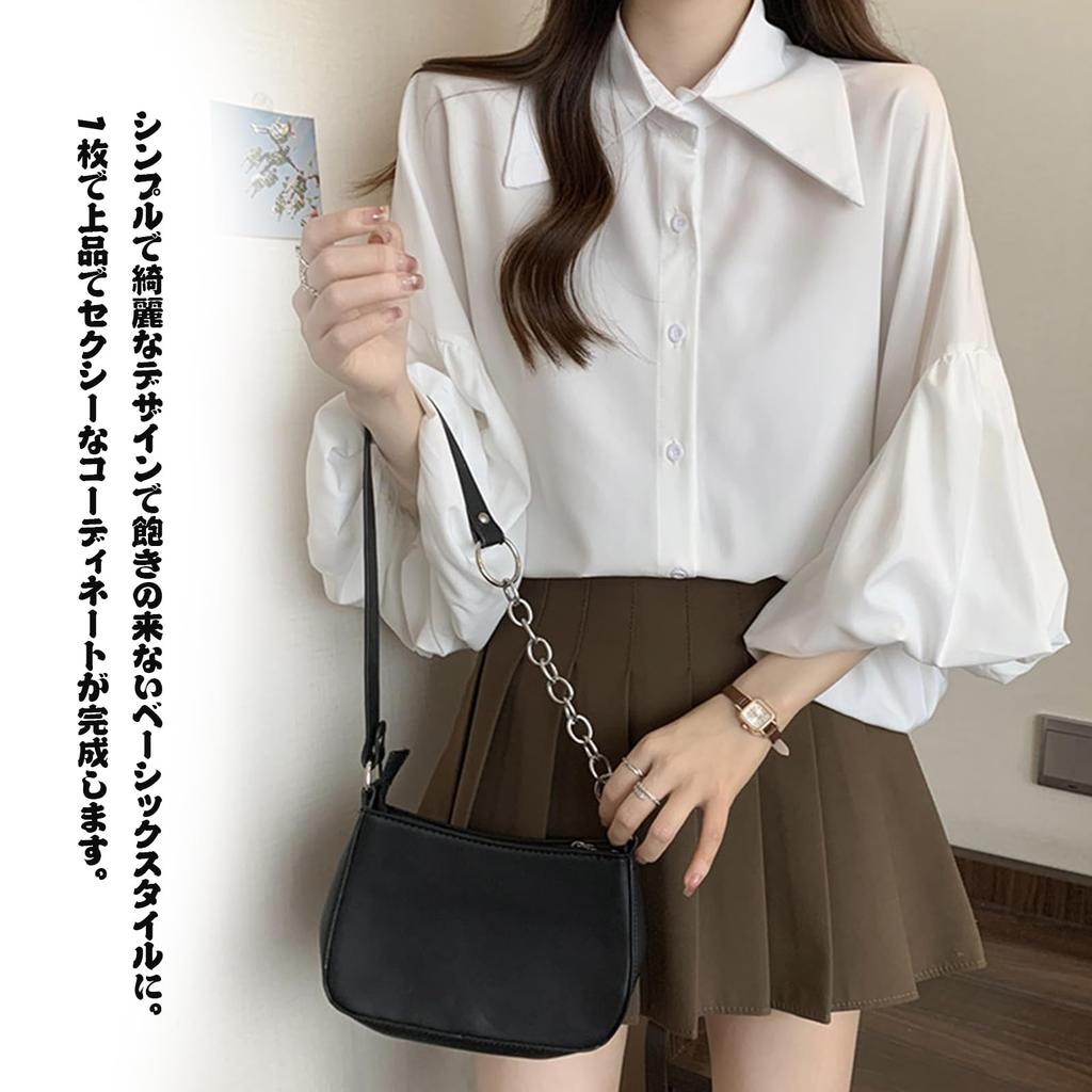 JoccKorr Short Sleeve Open Front Puff Plus Loose Office Summer Women's Shirt, Blouse, Top, Sleeves, Collared, 3/4 Sleeves, Fashionable, Sizes, Fit,