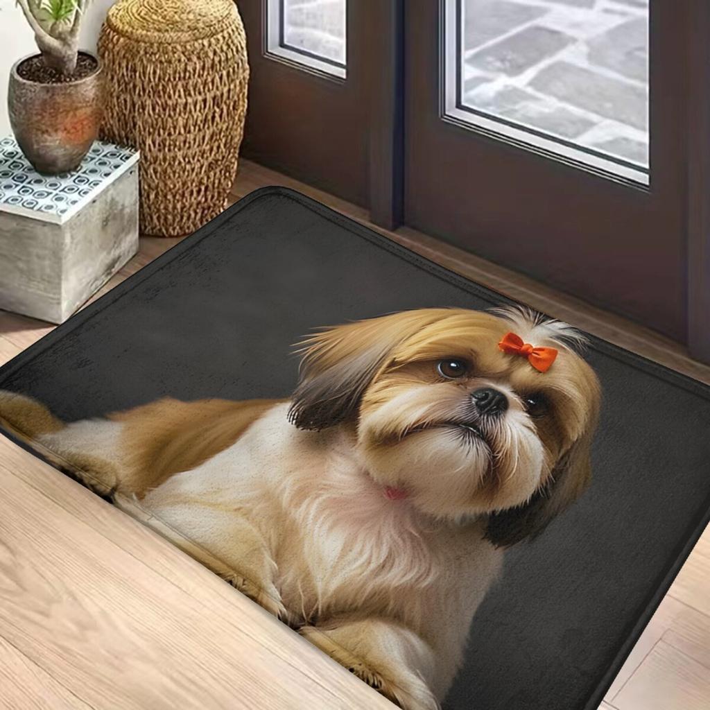 1Pcs Anti Fatigue Kitchen Rugs,   Cute Dog and Paw Print Waterproof Non-Slip Thick Cushioned Kitchen Mat Heavy Duty Comfort Standing Mat for Kitchen