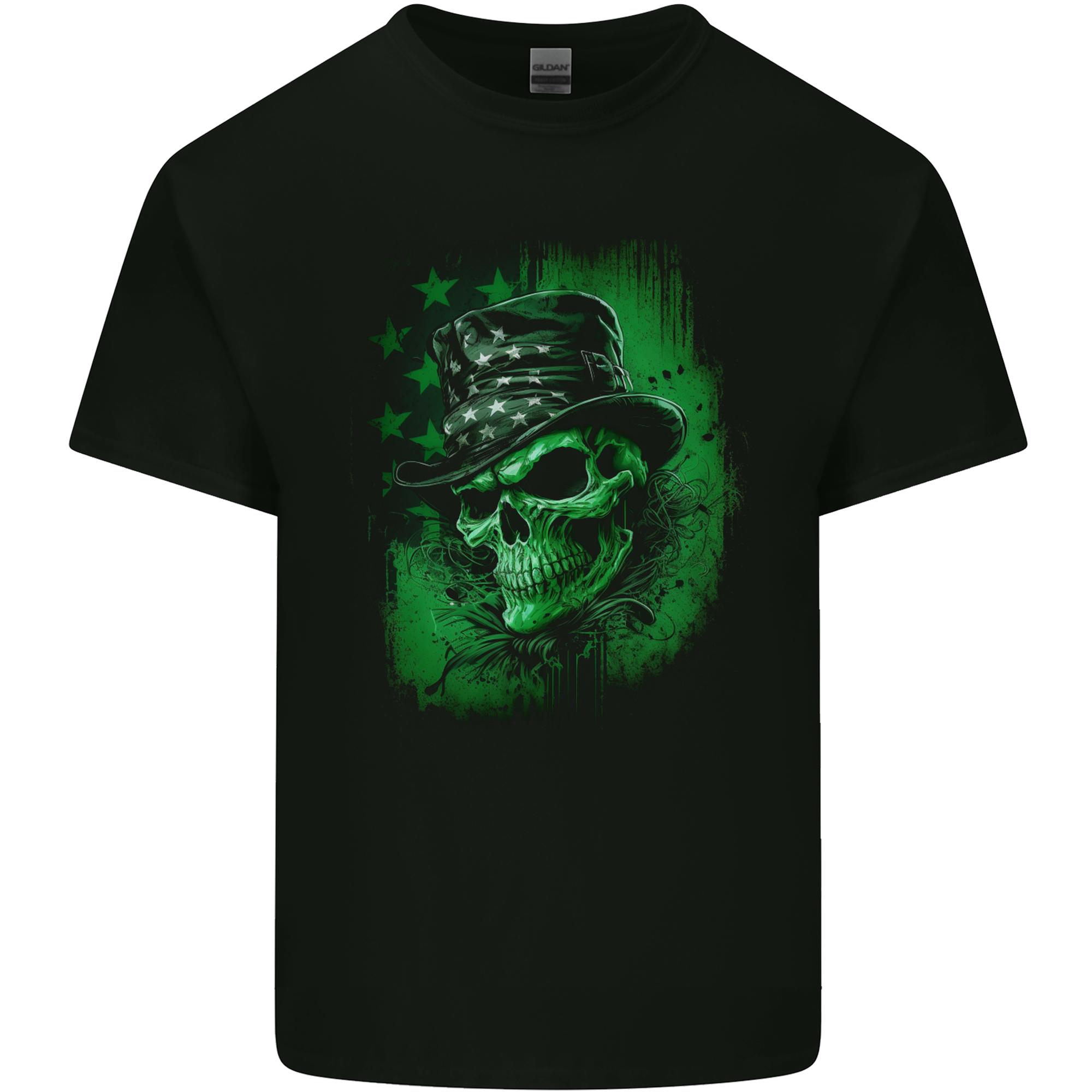 Green Skull St Patricks Day Irish Paddys Day Unisexs Light Cotton TShirt S