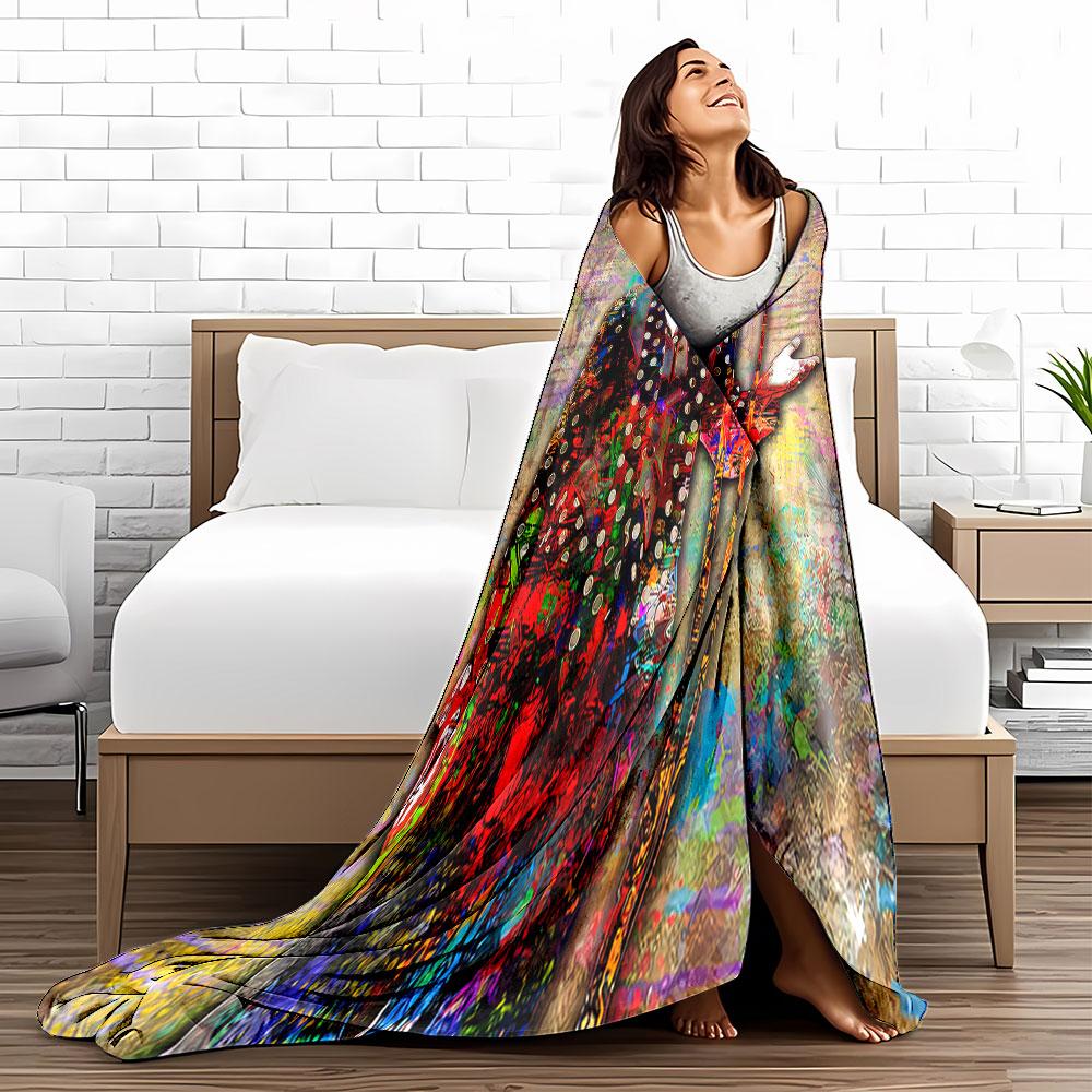 Colorful Singer Art Blanket for All Seasons Blanket Lunch Break Throw Gift