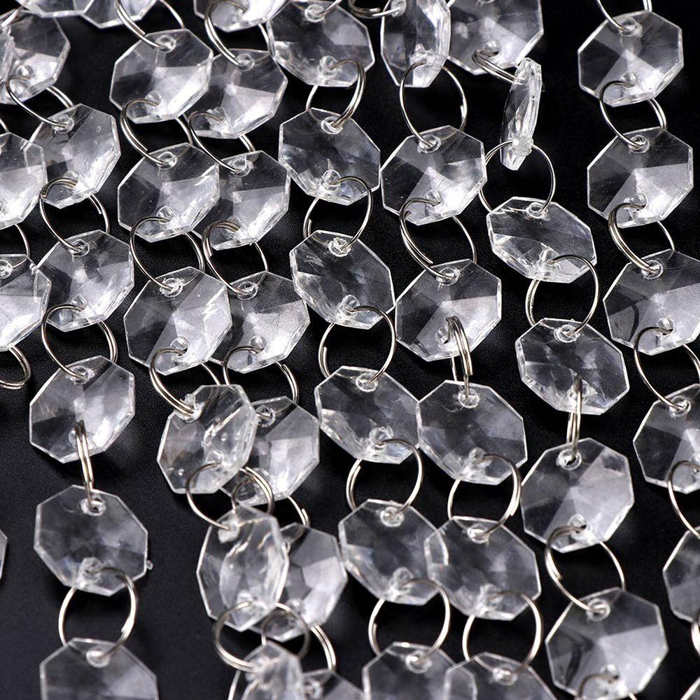 5M Crystal Bead Hanging Pendant DIY Octagonal Acrylic Bead Curtain Delicate Crystal Bead Garland Wedding Decoration
