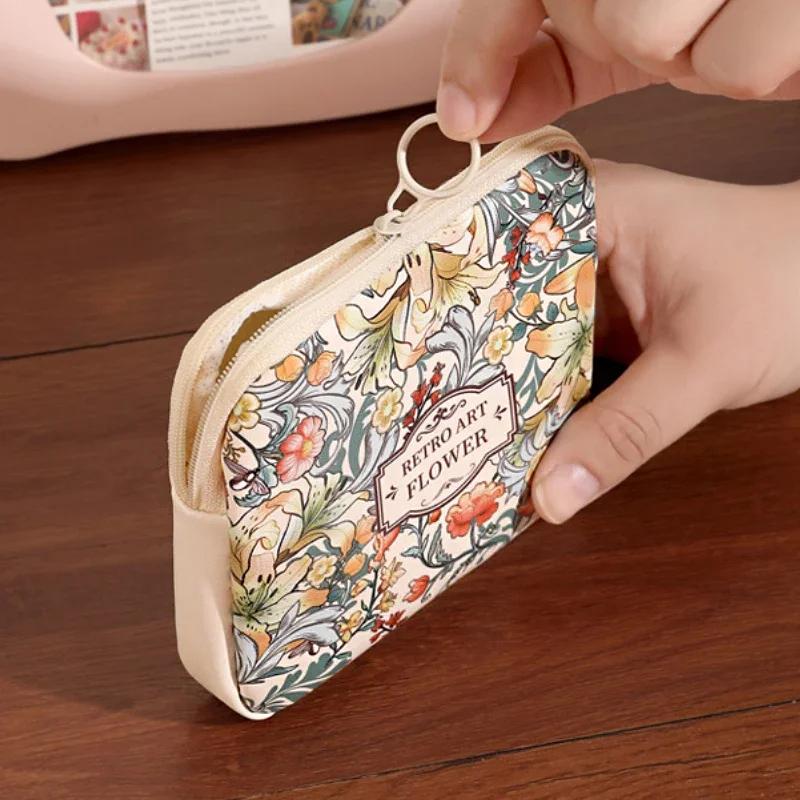 1PC Bag Print Floral Durable Large Capacity Premium Cosmetic Cute Bag Portable Makeup Travel 12*12cm