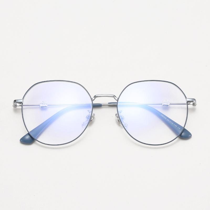 Shinchan Large Polygon Metal Eyeglass Frame - Korean Style Slimming Women's Myopia Glasses