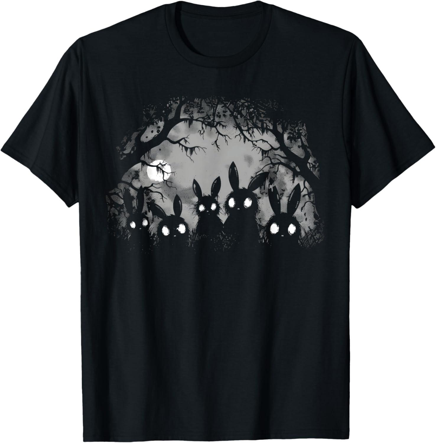 Creepy Cute Bunny Rabbits Horror Aesthetic T-Shirt S разноцветный