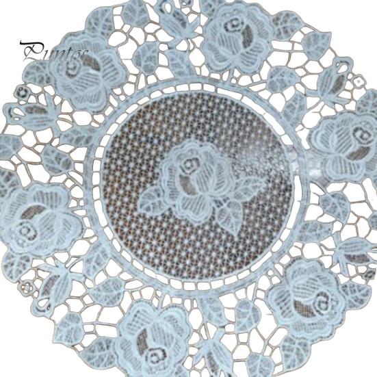 Washable Fabric Doilies for Vases White Lace Doily, Elegant Retro Placemat, Embroidered Table Small Round Placemats Jewelry Trays Mat, Rectangular