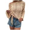 Women's Casual Fashion 2022 Long Sleeved Knitting Solid Color Sweater Top