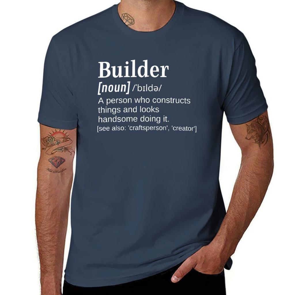 Handsome Builder Funny Definition Gift for Builders, Bricklayers and DIY Enthusiasts T-Shirt T Shirt for Man T-Shirt