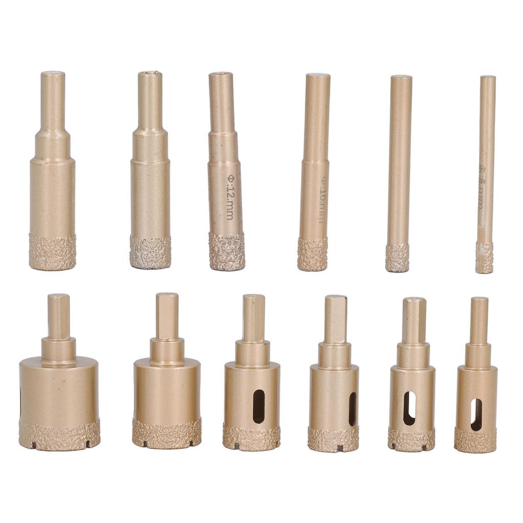 12 szt. Zestaw wierteł diamentowych ze stali węglowej 6 do 35 mm Otwornica Zestaw wierteł do szkła ceramiki kamienia