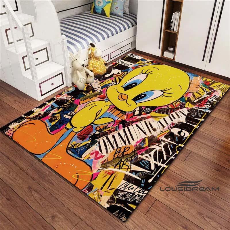 

3D printed cartoon TweetyBird rug, suitable for living rooms, bedrooms, sofas, balconies, gardens, etc. Large-sized decorativ 60x90cm